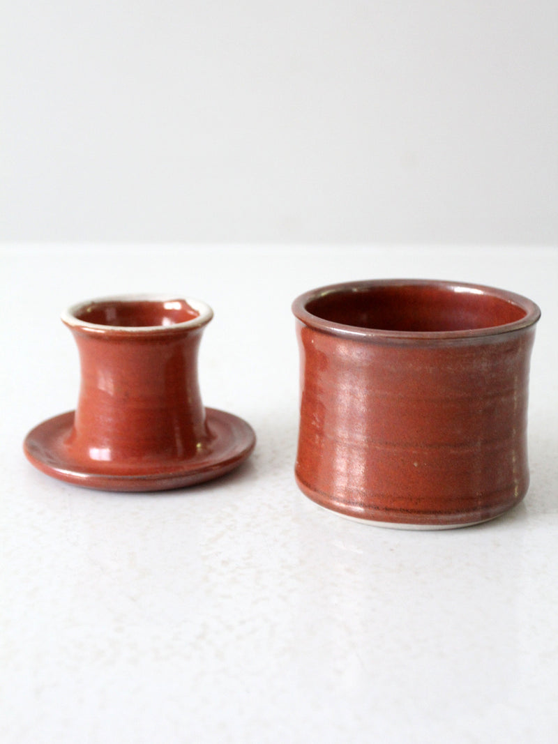 vintage studio pottery butter keeper