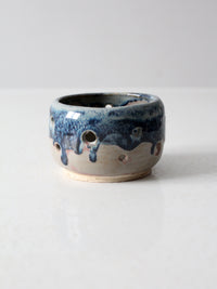 vintage studio pottery bowl with cutout design