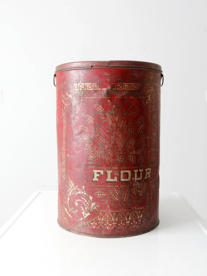 antique metal flour bin