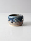 vintage studio pottery bowl with cutout design