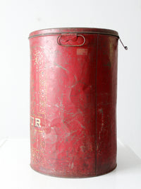 antique metal flour bin
