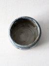 vintage studio pottery bowl with cutout design