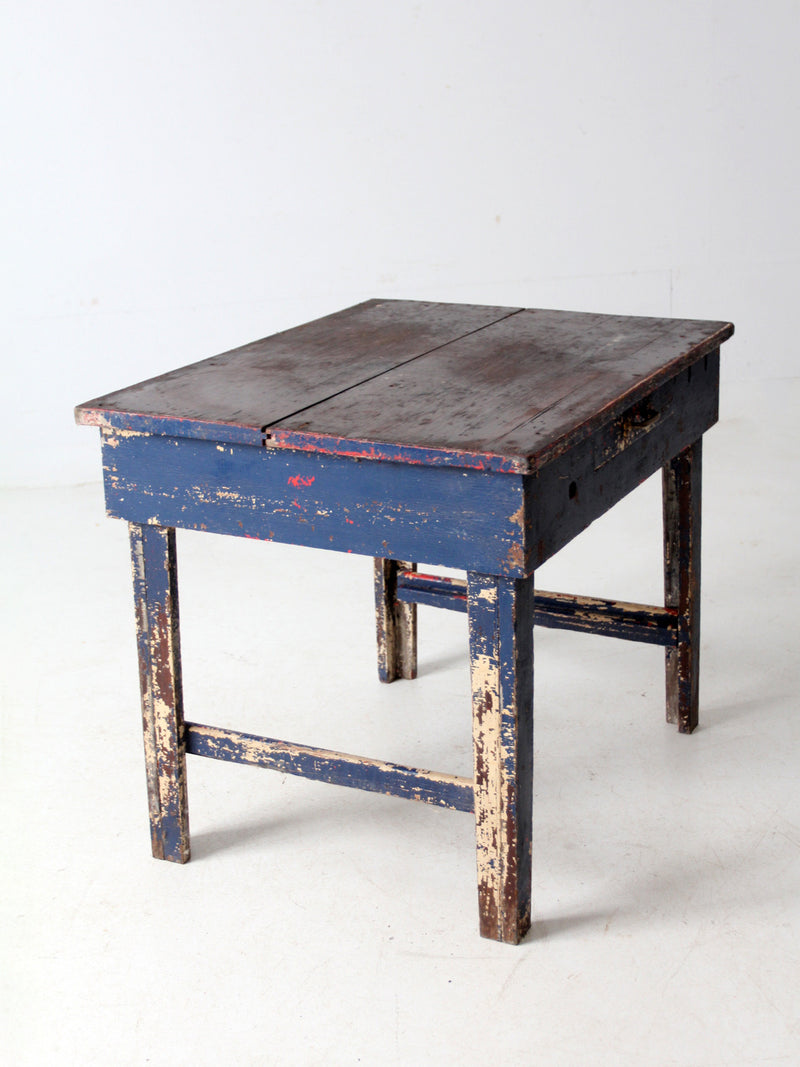antique painted farmhouse work table