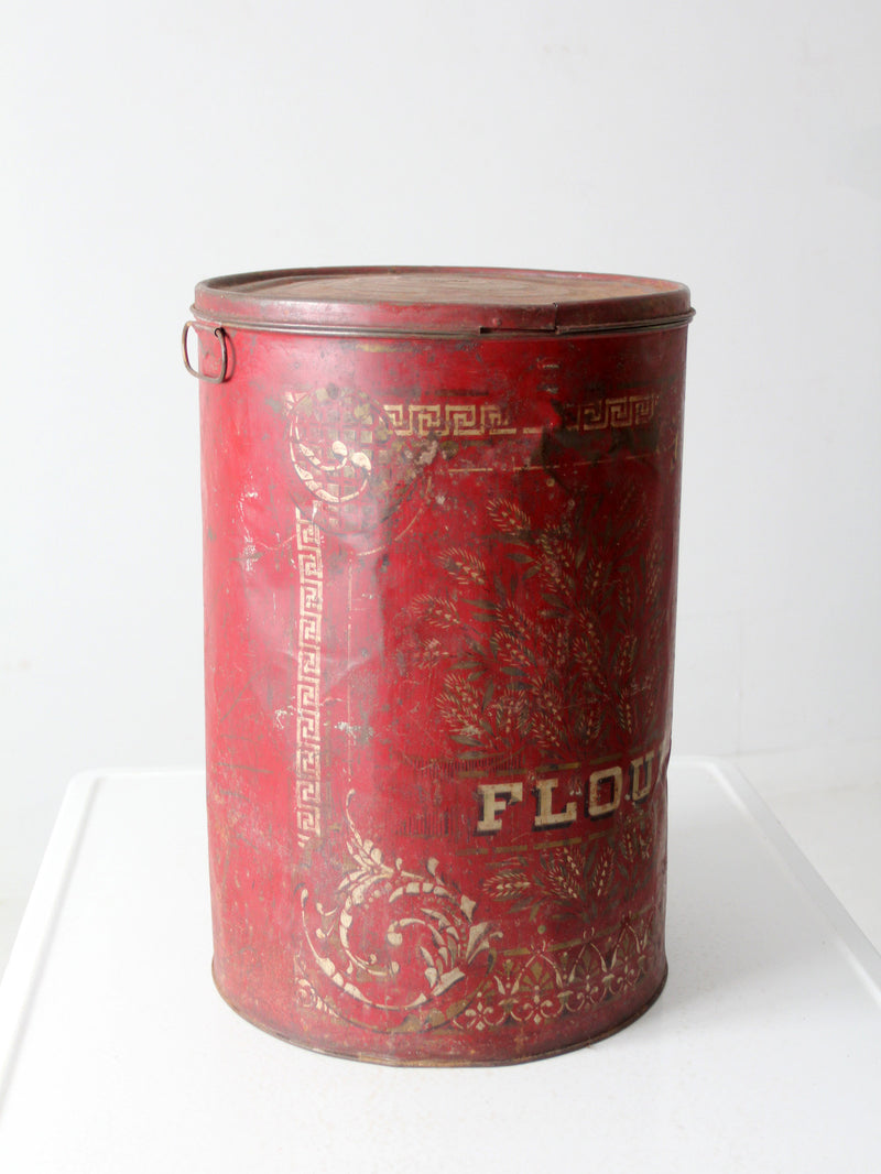 antique metal flour bin