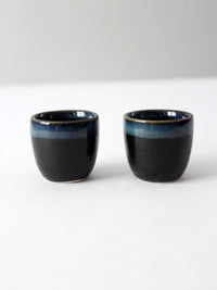 vintage studio pottery pair cups pair