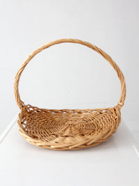 large vintage wicker gathering basket