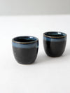 vintage studio pottery pair cups pair