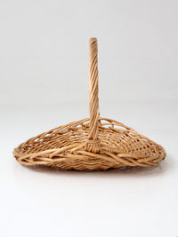 large vintage wicker gathering basket