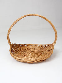 large vintage wicker gathering basket
