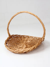 large vintage wicker gathering basket