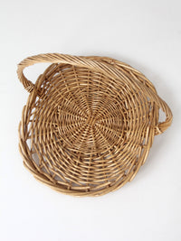 large vintage wicker gathering basket