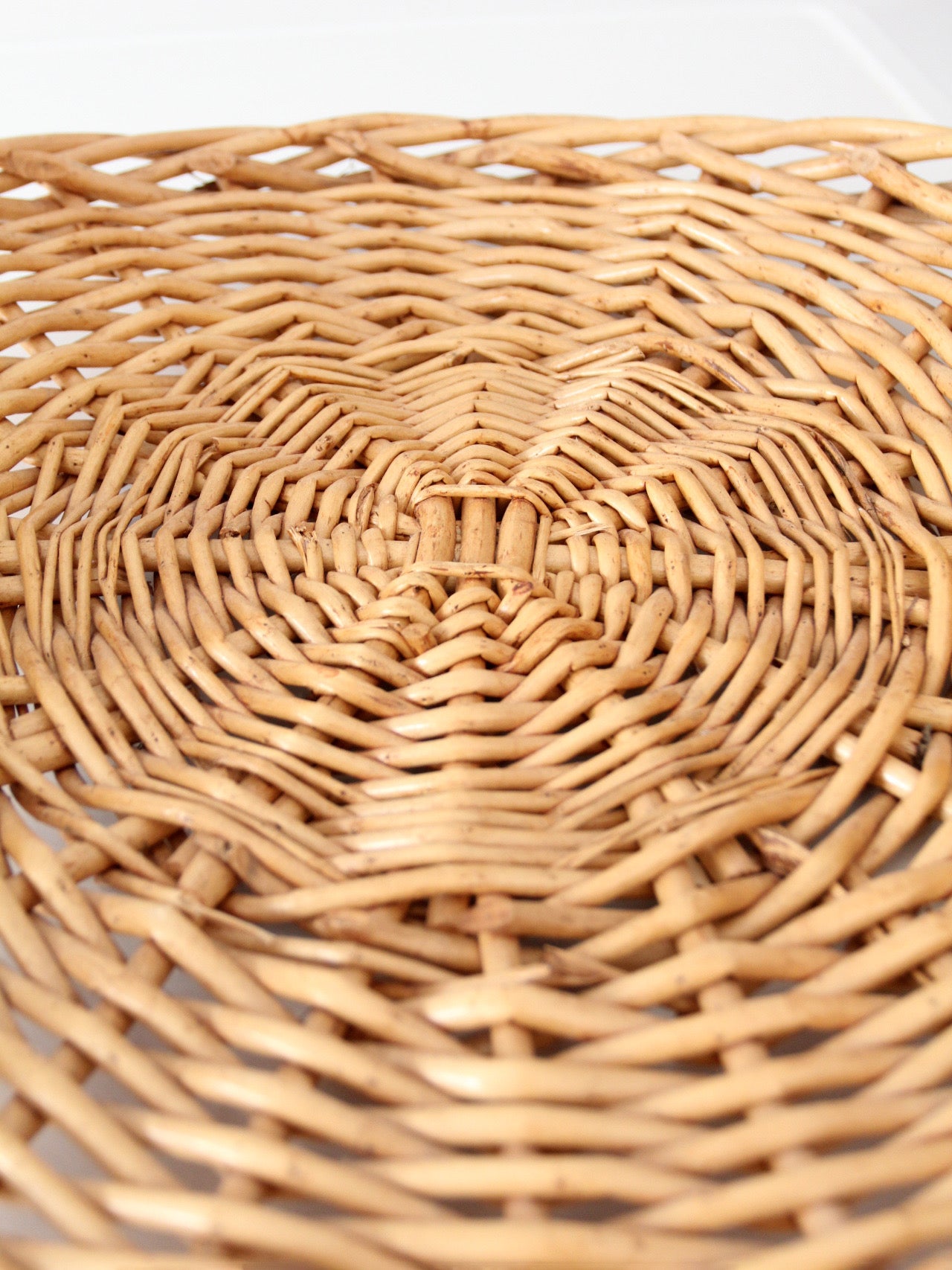 large vintage wicker gathering basket