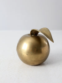 mid-century brass apple paperweight