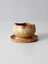 vintage studio pottery footed bowl