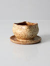 vintage studio pottery footed bowl