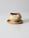 vintage studio pottery footed bowl