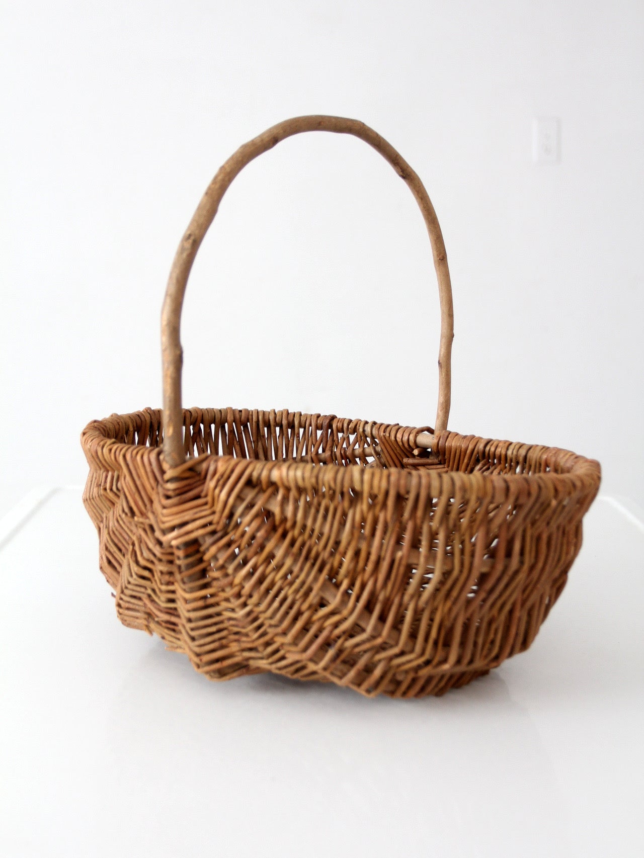 vintage wicker gathering basket
