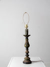 vintage plaster candlestick table lamp