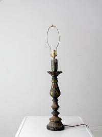 vintage plaster candlestick table lamp