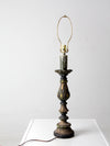 vintage plaster candlestick table lamp