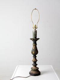 vintage plaster candlestick table lamp