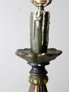vintage plaster candlestick table lamp
