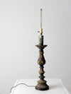 vintage plaster candlestick table lamp