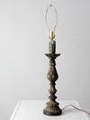 vintage plaster candlestick table lamp