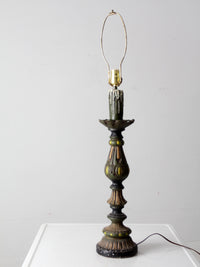 vintage plaster candlestick table lamp