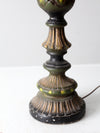 vintage plaster candlestick table lamp