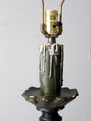 vintage plaster candlestick table lamp