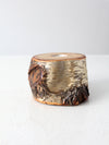 vintage birch log tea candle holder