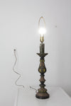 vintage plaster candlestick table lamp