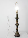 vintage plaster candlestick table lamp
