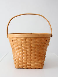 vintage splint weave basket with bail handle
