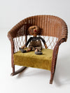 antique wicker kid's rocker