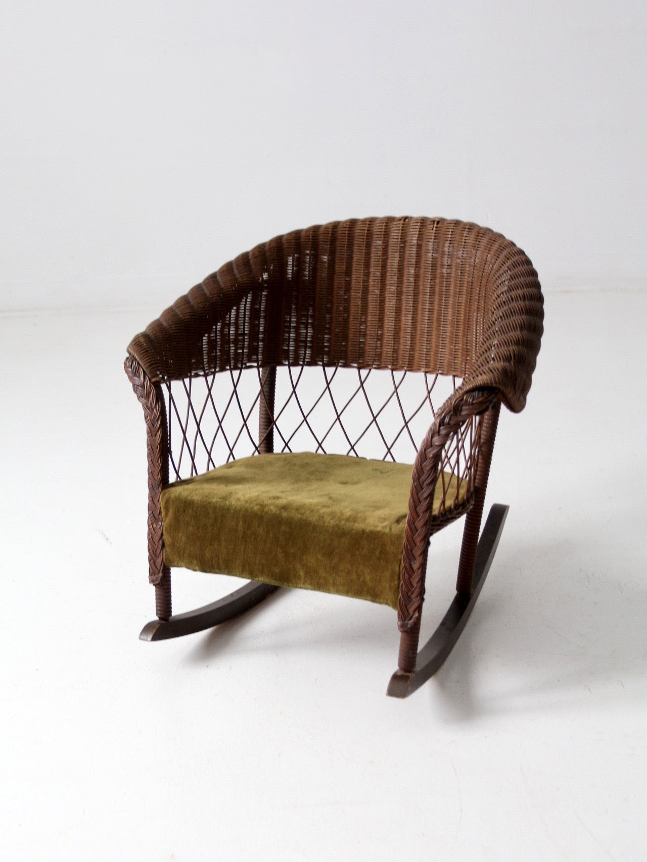 antique wicker kid's rocker