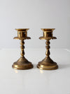vintage brass candlestick holders pair