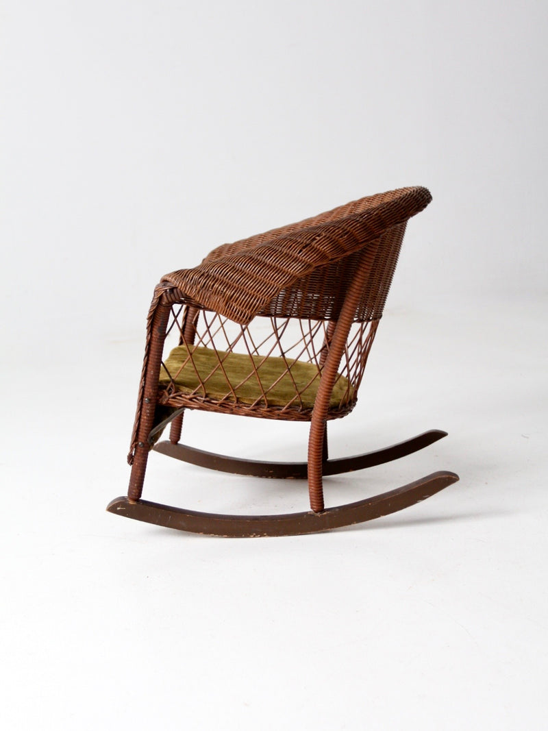 antique wicker kid's rocker