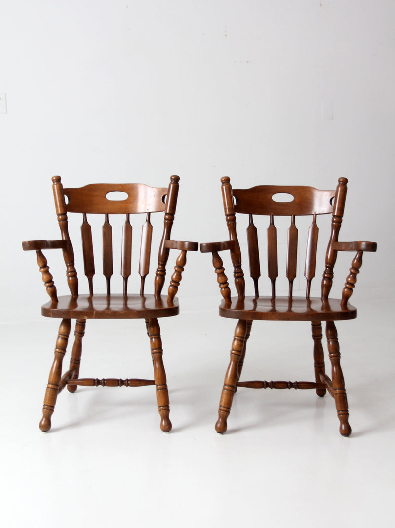 mid century captain's chairs pair
