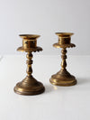 vintage brass candlestick holders pair