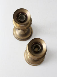 vintage brass candlestick holders pair