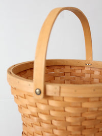 vintage splint weave basket with bail handle