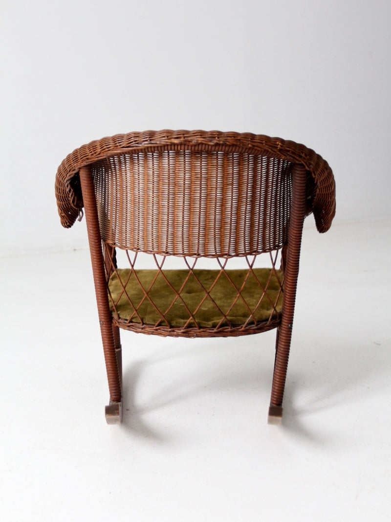 antique wicker kid's rocker