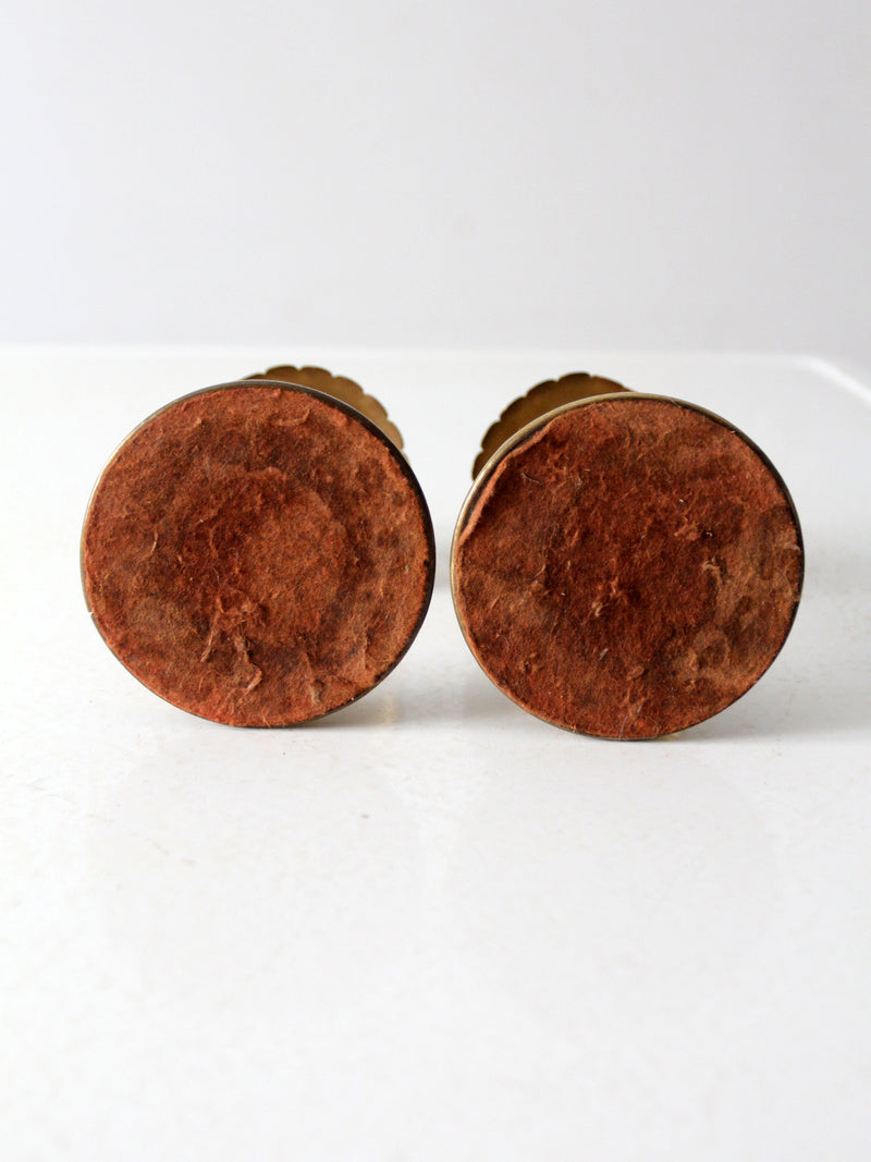 vintage brass candlestick holders pair