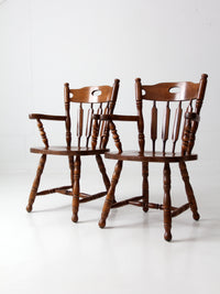 mid century captain's chairs pair