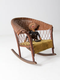 antique wicker kid's rocker