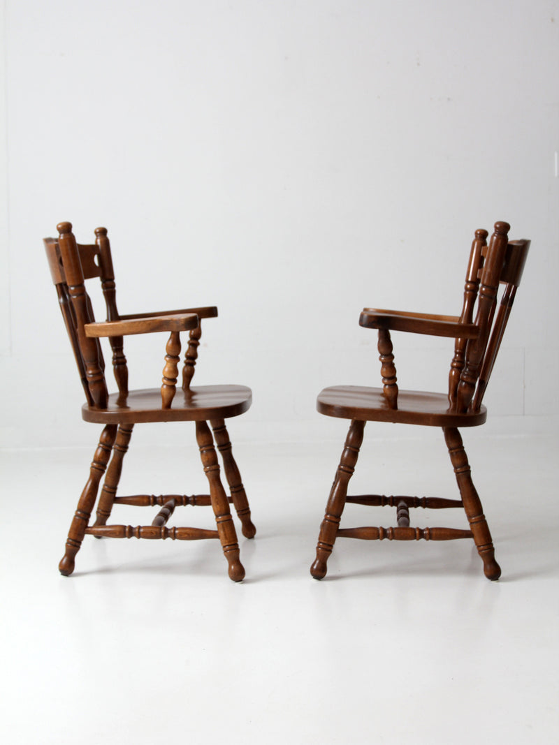 mid century captain's chairs pair