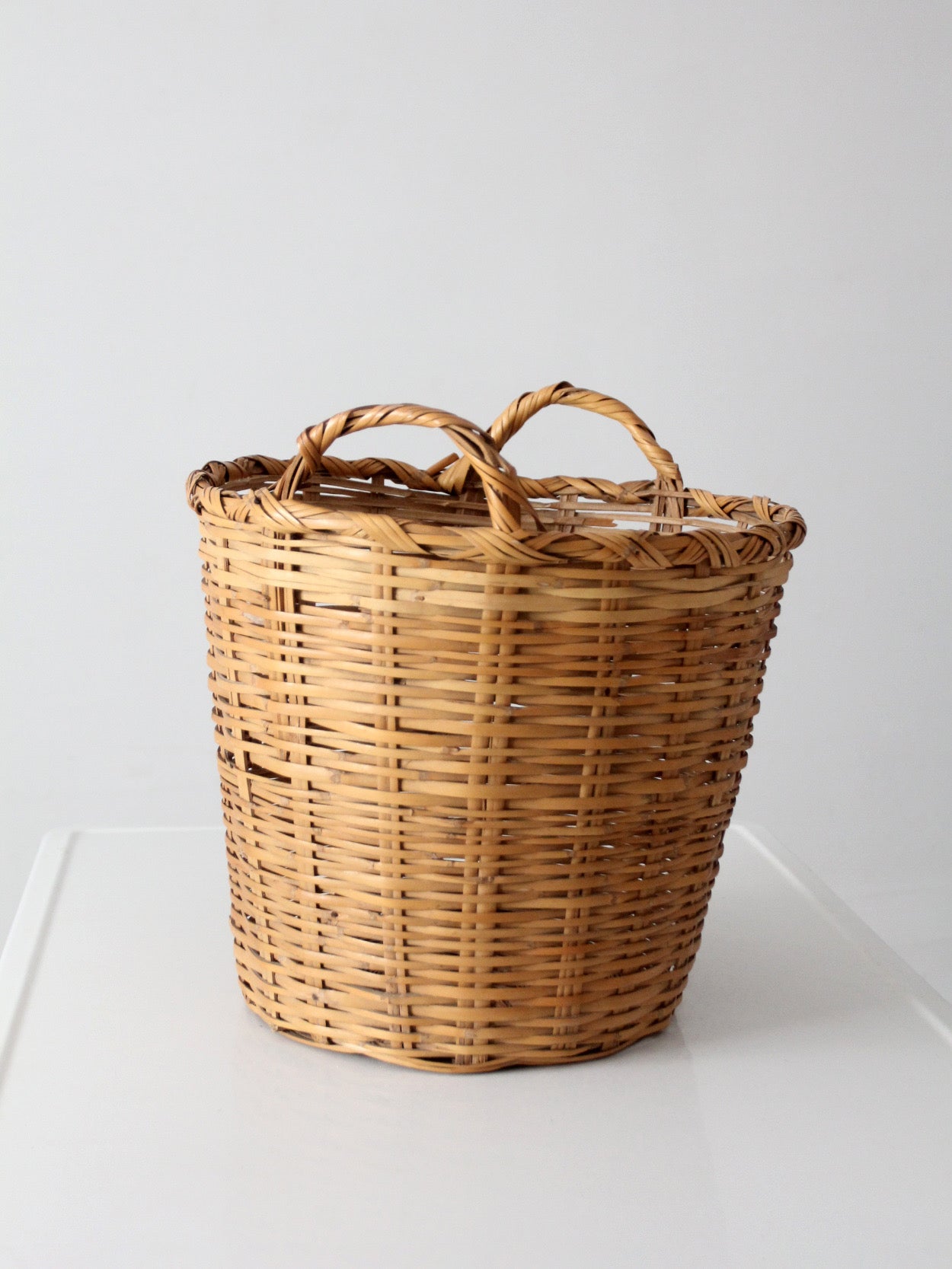vintage woven wicker basket
