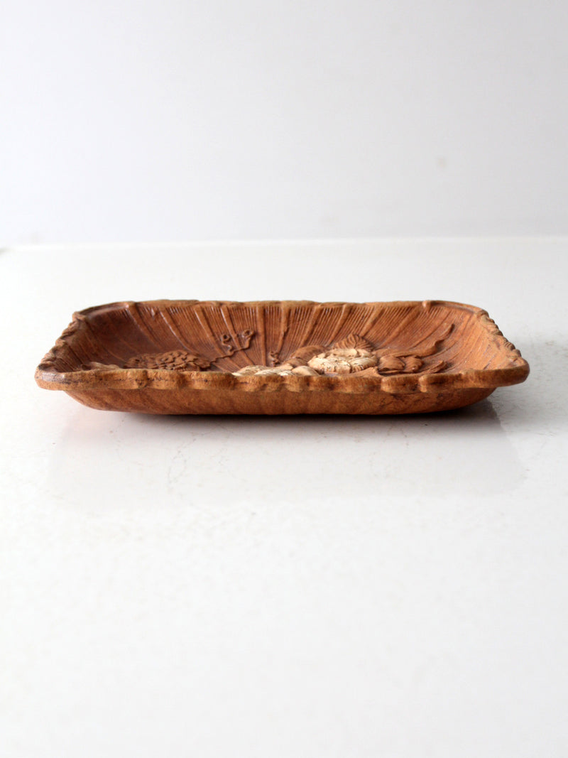 mid-century faux bois tray